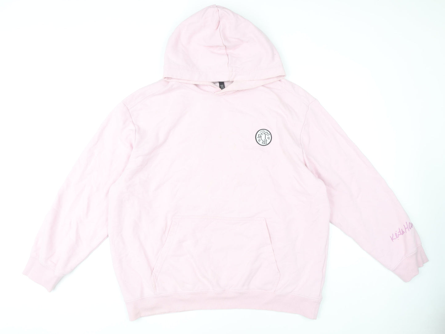 H&M Pink Keith Haring Unisex 2XL Pullover Hoodie