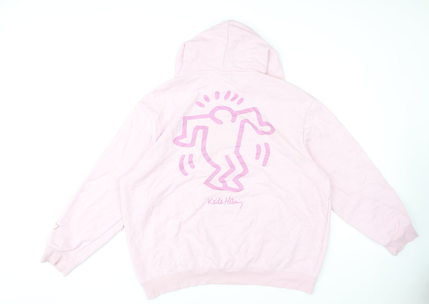H&M Pink Keith Haring Unisex 2XL Pullover Hoodie