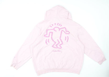 H&M Pink Keith Haring Unisex 2XL Pullover Hoodie