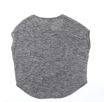 Brave Soul Women's Grey Embroidered T-Shirt, Size S
