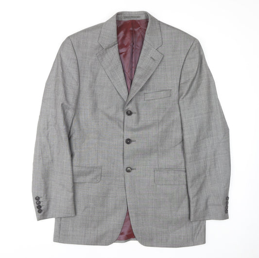 Austin Reed Men's Grey Check Blazer, 38L, Long Fit