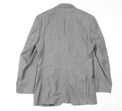 Austin Reed Men's Grey Check Blazer, 38L, Long Fit