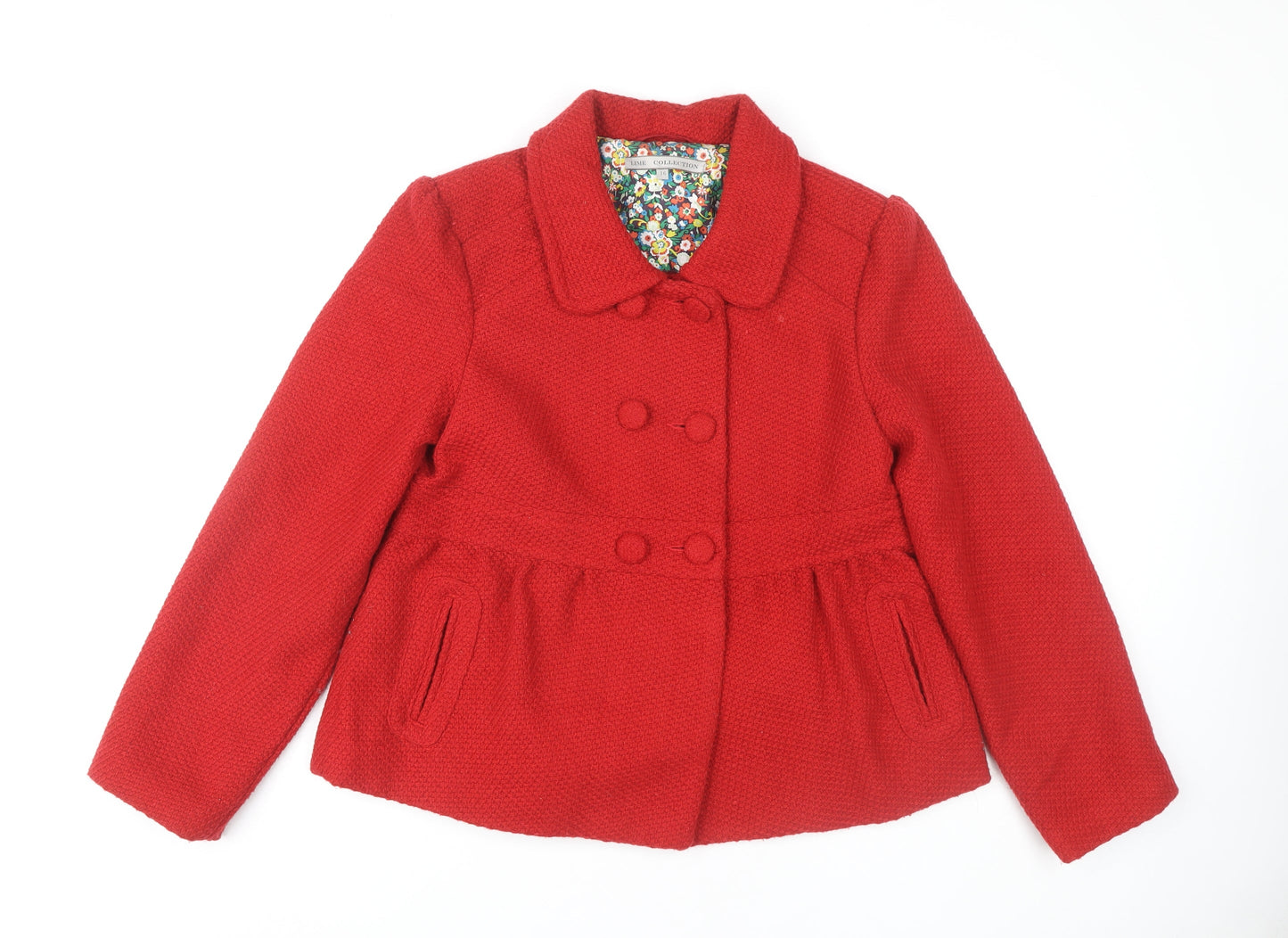 Lime Collection Women's Red Wool Blend Short Coat Size 16
