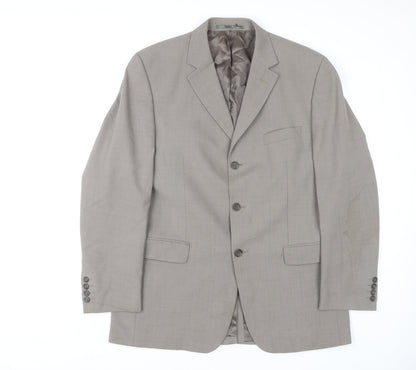 Moss Men's Grey Regular Fit Blazer Jacket 40R