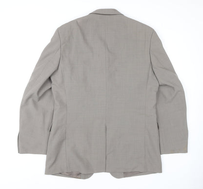 Moss Men's Grey Regular Fit Blazer Jacket 40R