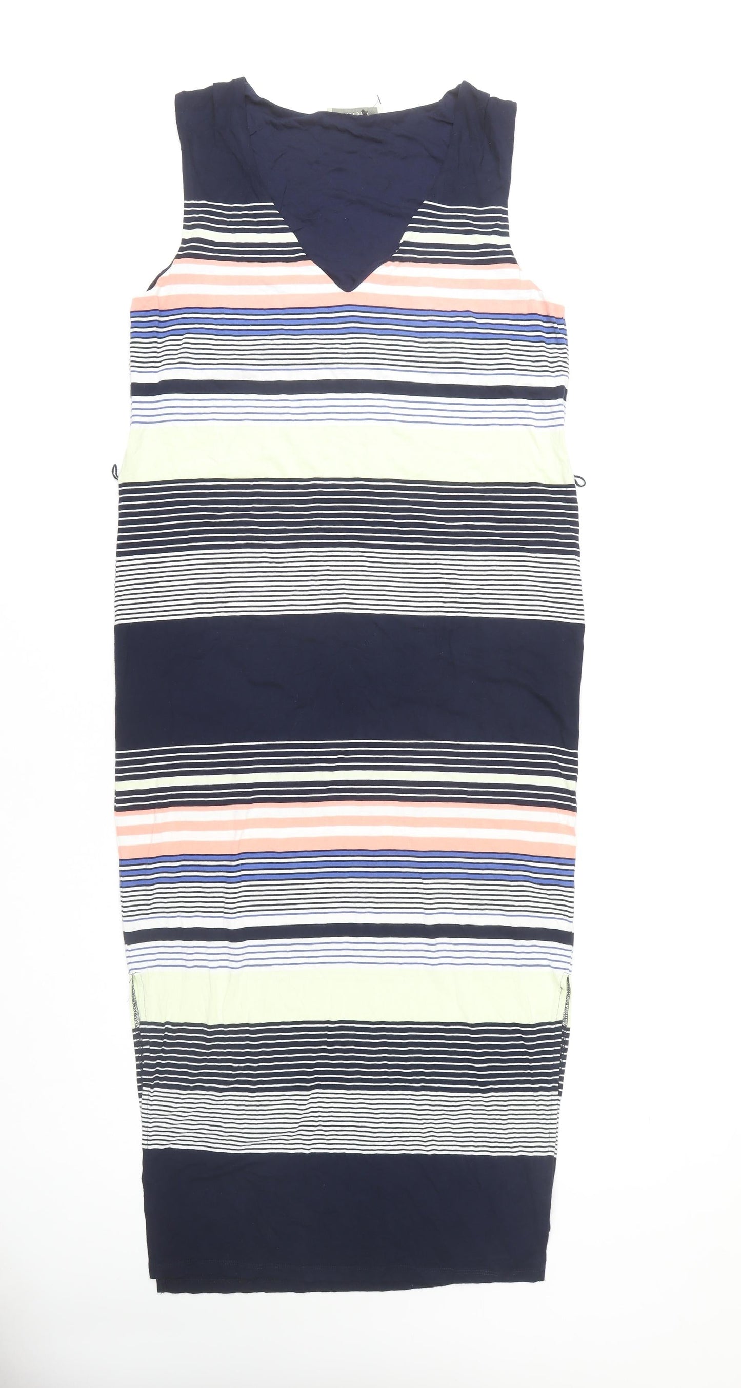 Oasis Women's Multicoloured Striped V-Neck Dress M