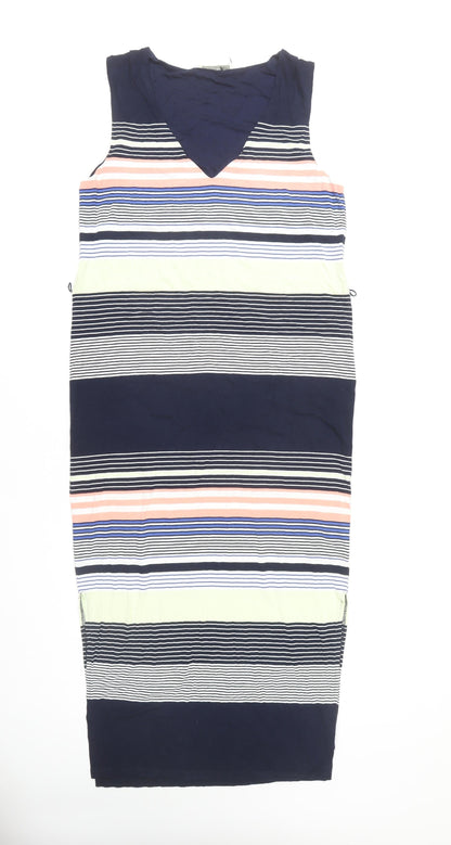 Oasis Women's Multicoloured Striped V-Neck Dress M