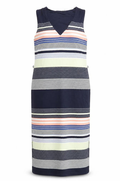 Oasis Women's Multicoloured Striped V-Neck Dress M