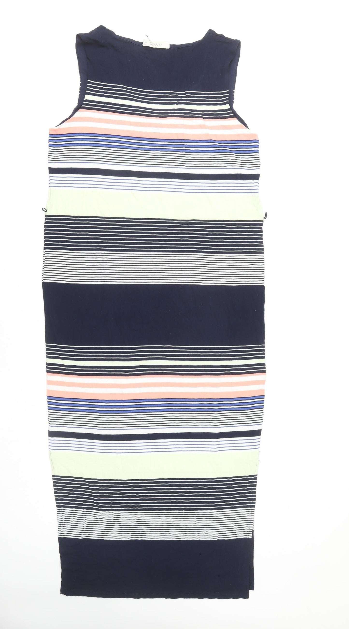 Oasis Women's Multicoloured Striped V-Neck Dress M