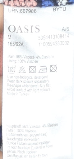 Oasis Women's Multicoloured Striped V-Neck Dress M