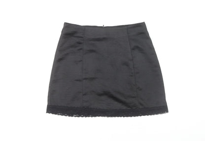 Motel Women's Black Lace Trim Pencil Skirt XS