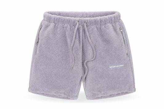 Front view of MKI MIYUKI ZOKU Purple Sweat Shorts L