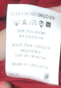 Bonmarché Women's Red Blouse, Size S, Lace Accent