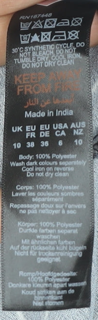 Dorothy Perkins Black Polka Dot Wrap Dress - Size 10