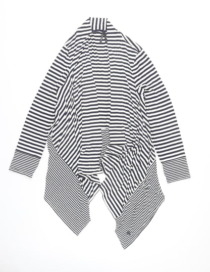 Pure Dash Women's Black Striped Open Front Cardigan Size 16