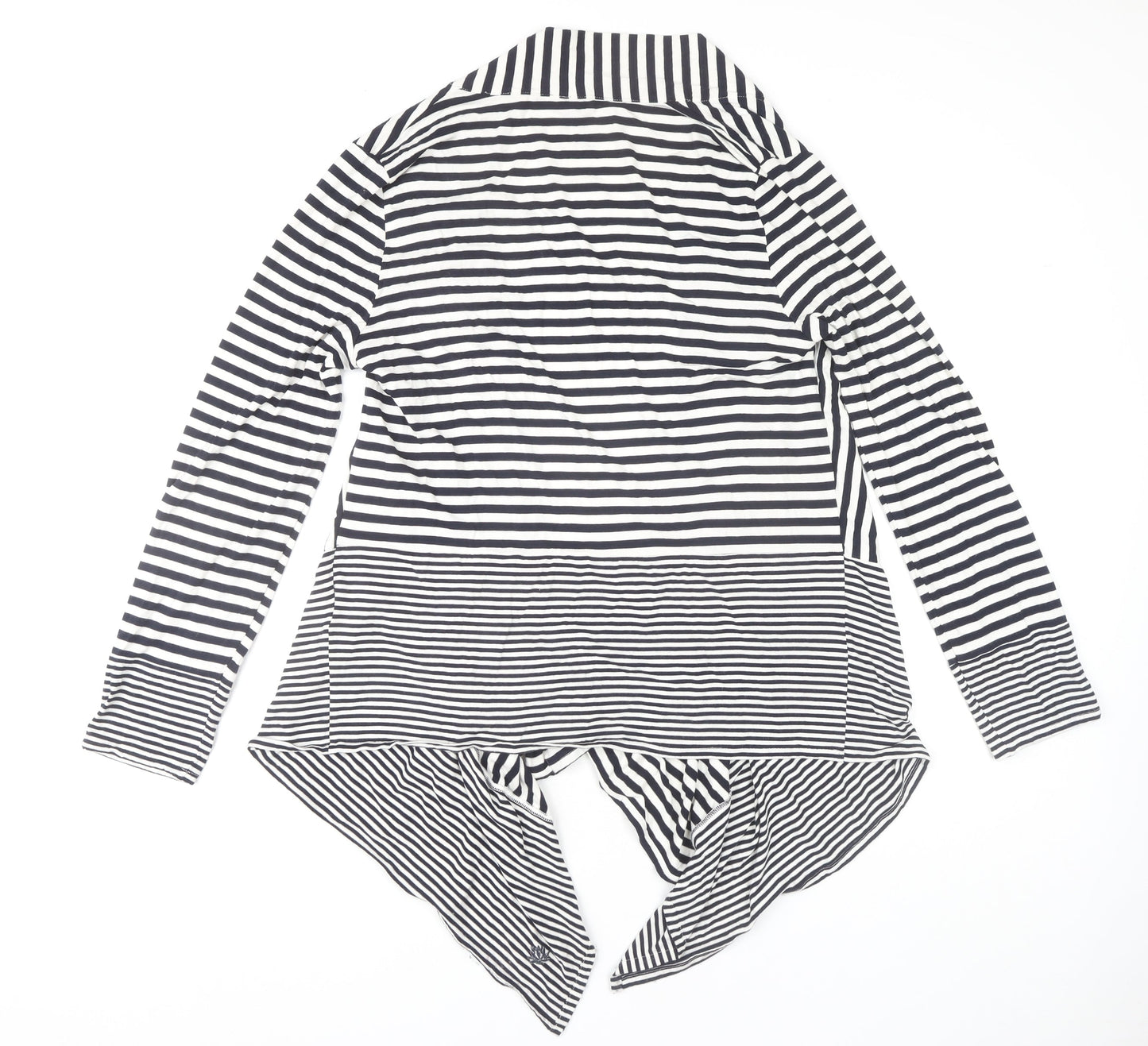 Pure Dash Women's Black Striped Open Front Cardigan Size 16