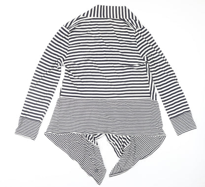 Pure Dash Women's Black Striped Open Front Cardigan Size 16