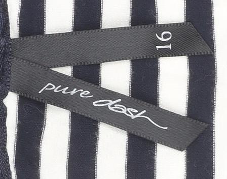 Pure Dash Women's Black Striped Open Front Cardigan Size 16