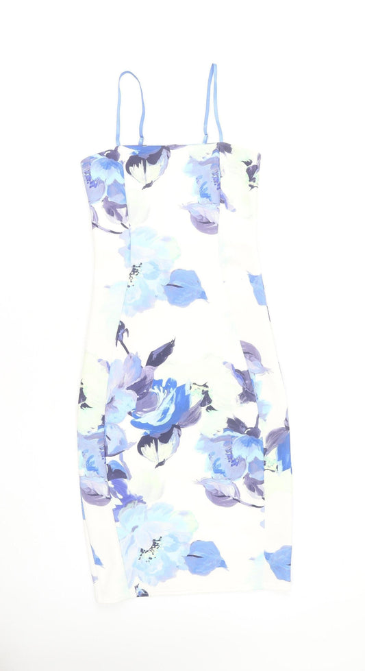 Quiz Women's Multicoloured Floral Bodycon Dress Size 10