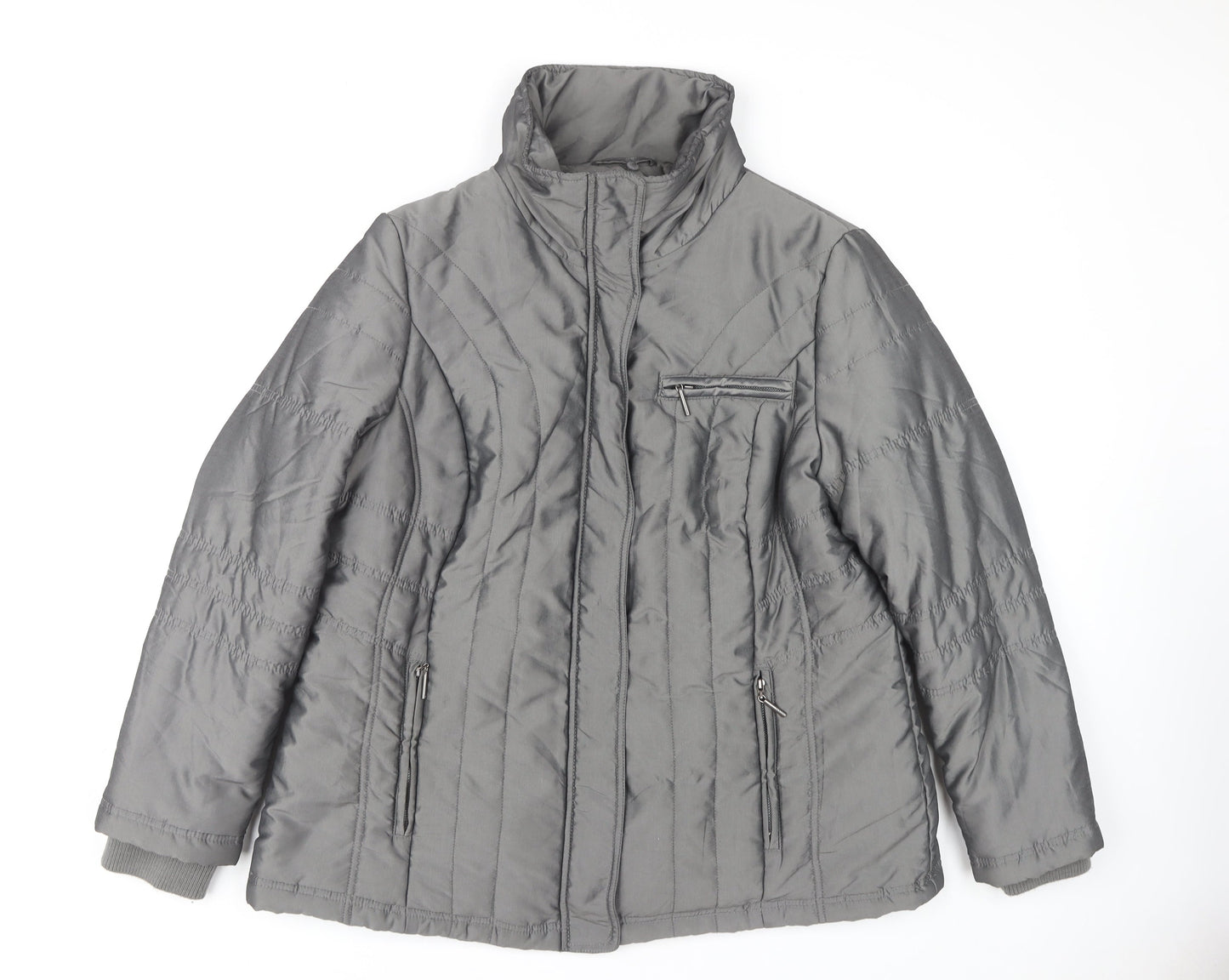 Maine New England Women's Grey Jacket, Size 20, Zipped Pockets