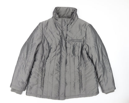 Maine New England Women's Grey Jacket, Size 20, Zipped Pockets