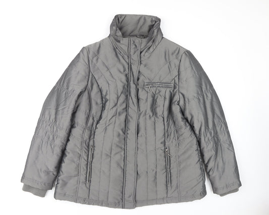 Maine New England Women's Grey Jacket, Size 20, Zipped Pockets