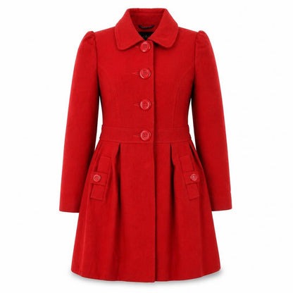 Womens UK Size 10 E-vie Red Overcoat