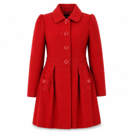 Womens UK Size 10 E-vie Red Overcoat