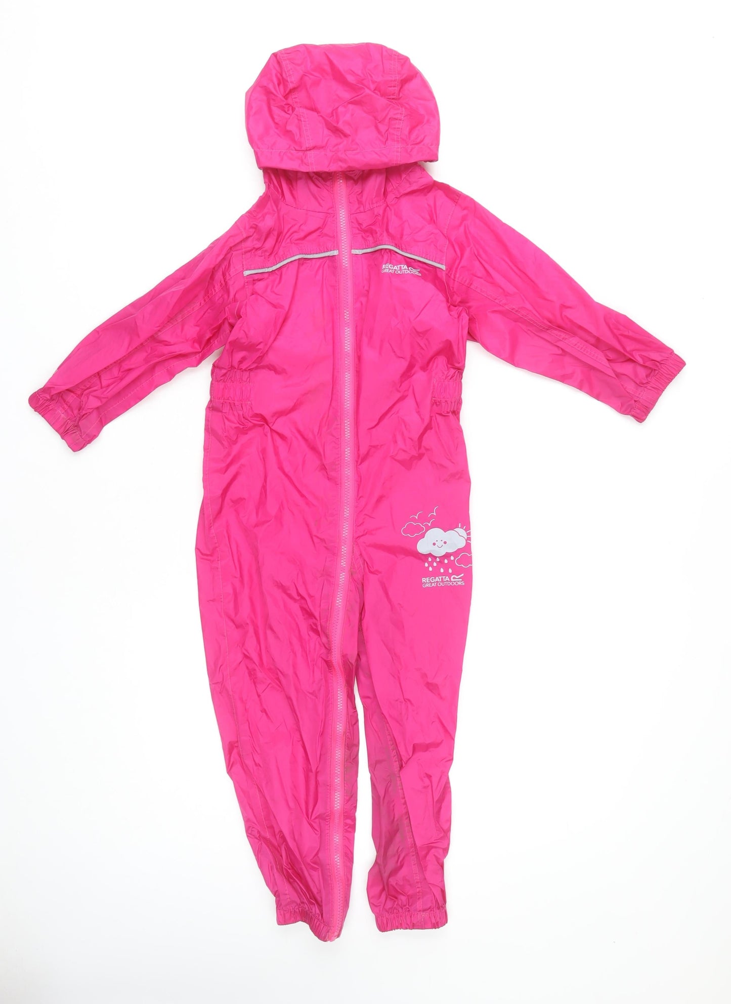 Regatta Girls Pink Hooded Snowsuit 7Y Waterproof Raincoat