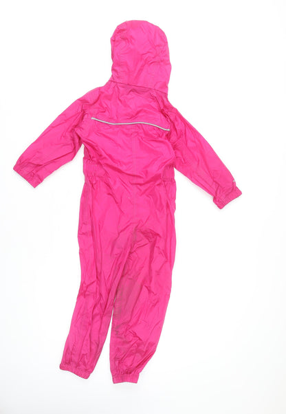 Regatta Girls Pink Hooded Snowsuit 7Y Waterproof Raincoat