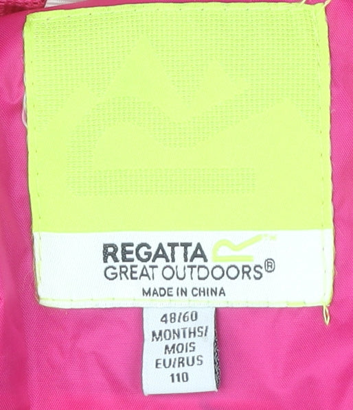 Regatta Girls Pink Hooded Snowsuit 7Y Waterproof Raincoat