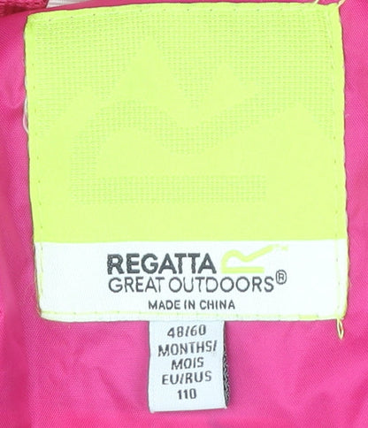 Regatta Girls Pink Hooded Snowsuit 7Y Waterproof Raincoat