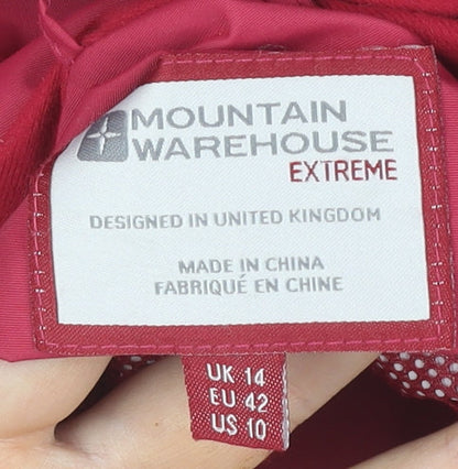 Mountain Warehouse Women's Red Hooded Rain Coat Size 14