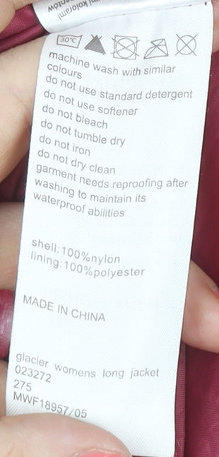 Mountain Warehouse Women's Red Hooded Rain Coat Size 14