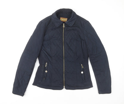 Womens UK Size 10 Marks and Spencer Blue Quilted Coat
