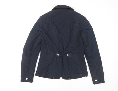 Womens UK Size 10 Marks and Spencer Blue Quilted Coat