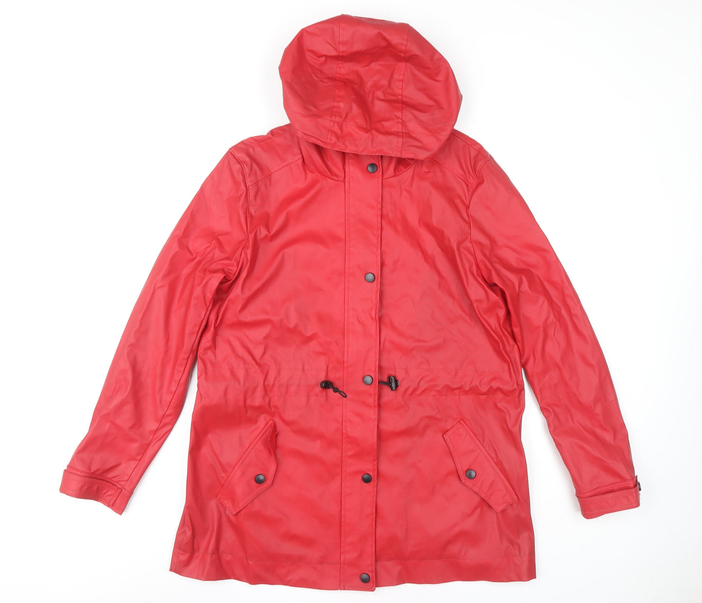 Next Women's Red Hooded Rain Coat, Size 14 - Waterproof