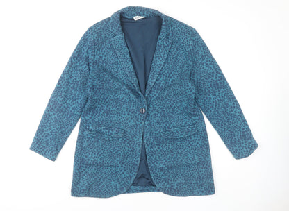 Kettlewell Women's Blue Animal Print Blazer L