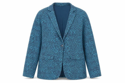 Kettlewell Women's Blue Animal Print Blazer L