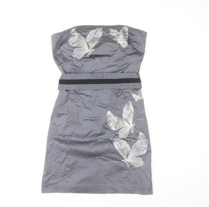 Belle by Oasis Grey Strapless Dress Women Size 12