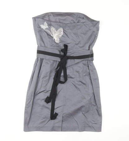 Belle by Oasis Grey Strapless Dress Women Size 12