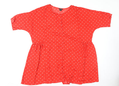 Monki Women's Red Polka Dot A-Line Dress L