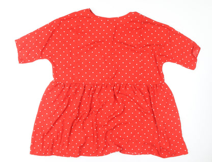 Monki Women's Red Polka Dot A-Line Dress L