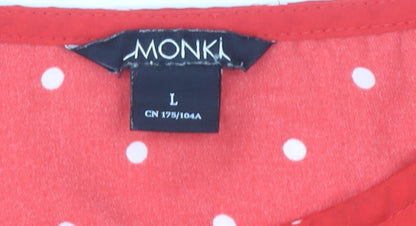 Monki Women's Red Polka Dot A-Line Dress L
