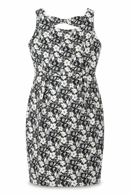 Yumi Women's Floral Dress Black White Size 10 Sleeveless