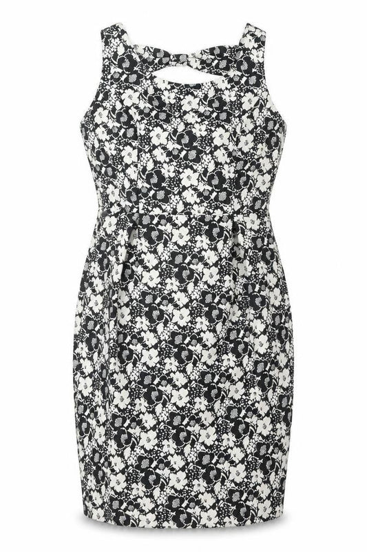 Yumi Women's Floral Dress Black White Size 10 Sleeveless