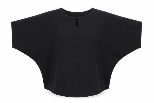Front view of Quiz Women's Black Solid Dolman Sleeve Top, size 10