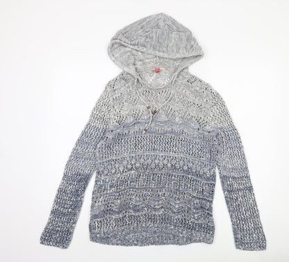 F&F Women's Blue Hooded Pullover Jumper Size 12