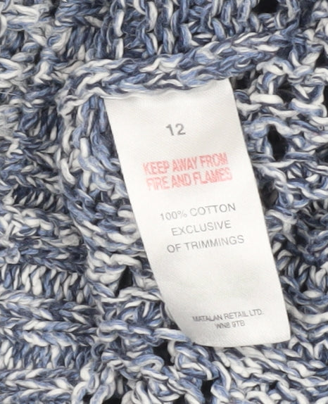 F&F Women's Blue Hooded Pullover Jumper Size 12