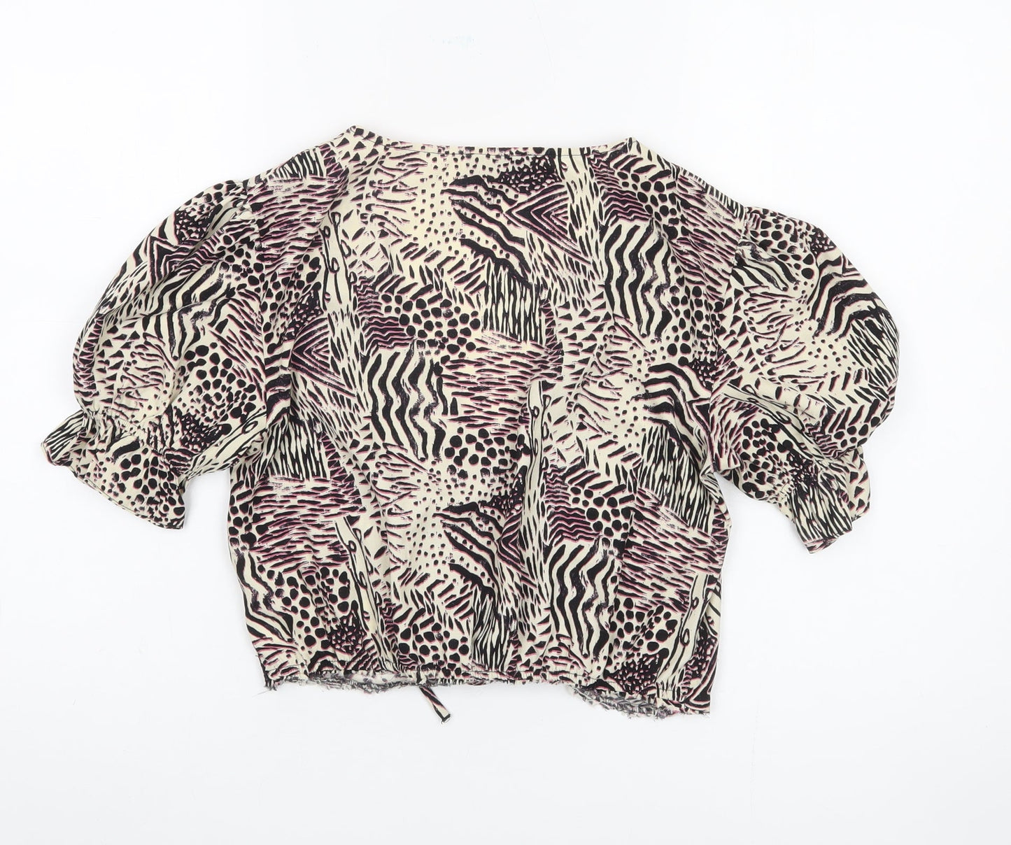 Womens UK Size 8 Topshop Multicoloured Wrap Blouse